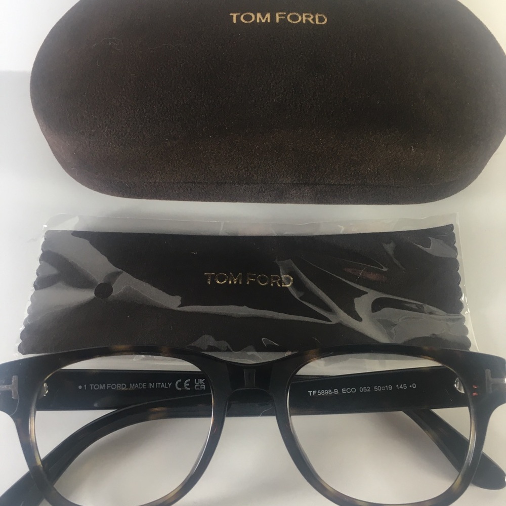 Tom Ford TF5898-B ECO 052 Tortoise Plastic Optical Eyeglasses Frame 52-19-145